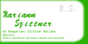 mariann szittner business card